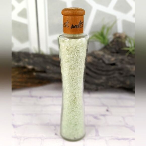 Green Bath Salts in Tall Decorative Bottle - Picture 1 of 7